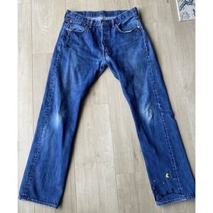 Levi's 501 Original Fit Jeans Custom Embroidered Spooky/Halloween Theme W33 L32